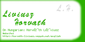 liviusz horvath business card